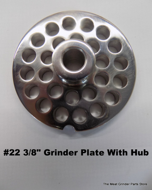 #32 x 3/4" Meat Grinder Plate  w/ Hub  STAINLESS fits Hobart Tor-Rey LEM & More 